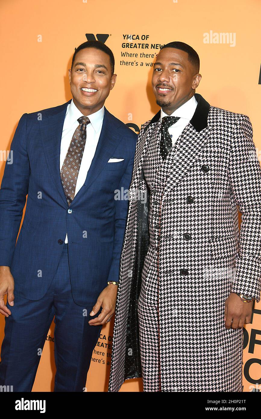 Don Lemon and Nick Cannon attend the 'THOUGHTS OF A COLORED MAN' Broadway Opening Night on October 13, 2021 at The Golden Theatre in New York, New York, USA. This is the first play in Broadway history to be written, directed by, starring and lead produced by black artists. Robin Platzer/ Twin Images/ Credit: Sipa USA/Alamy Live News Stock Photo
