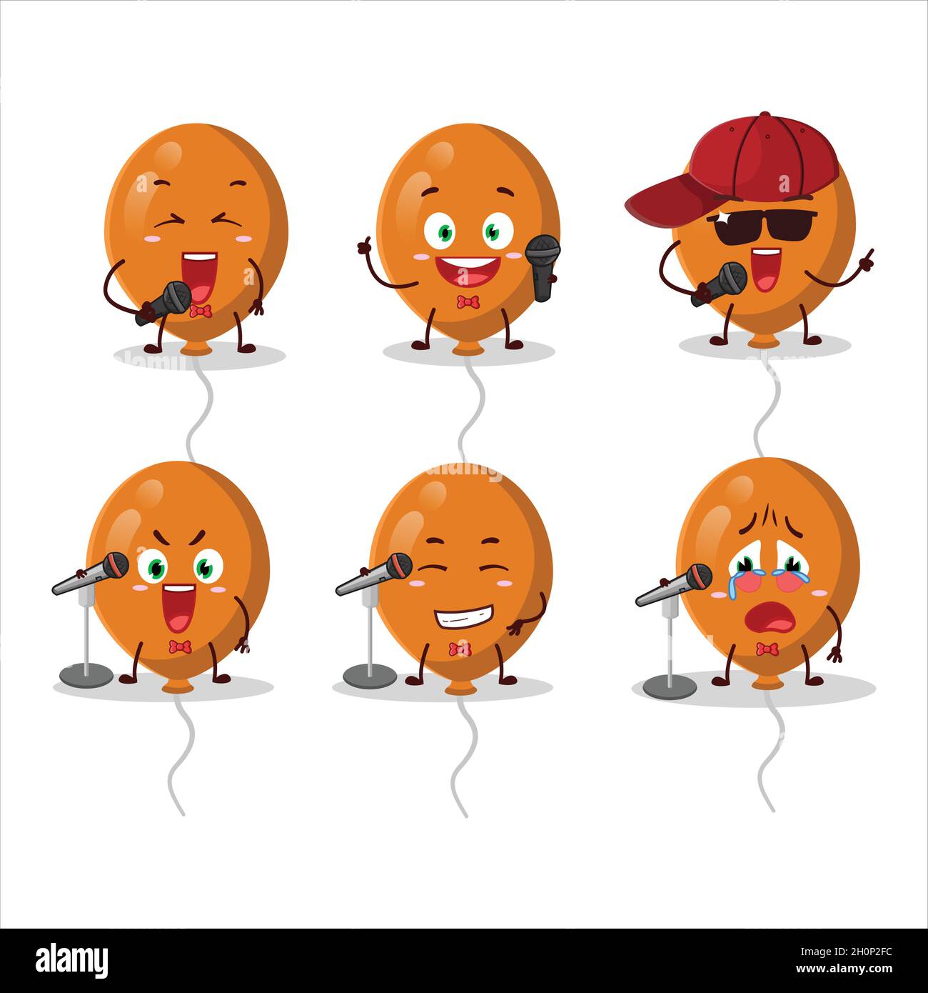 A Cute Cartoon design concept of orange balloons singing a famous song.  Vector illustration Stock Vector Image & Art - Alamy