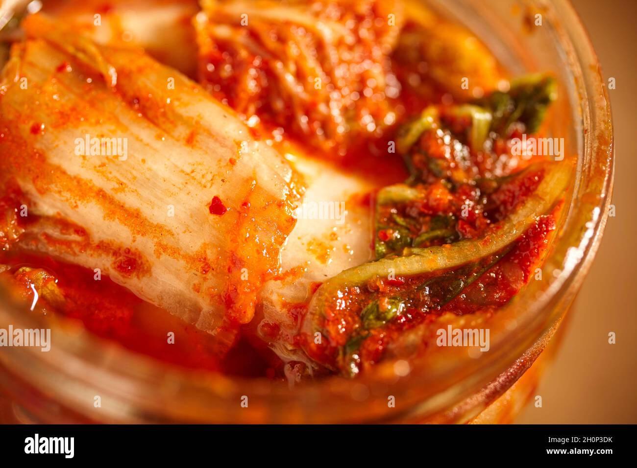 Classic Napa cabbage kimchi, the national dish of Korea. Stock Photo