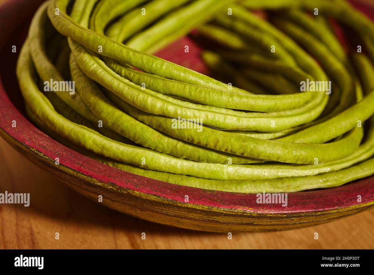 a bunch of raw, fresh, long beans Stock Photo