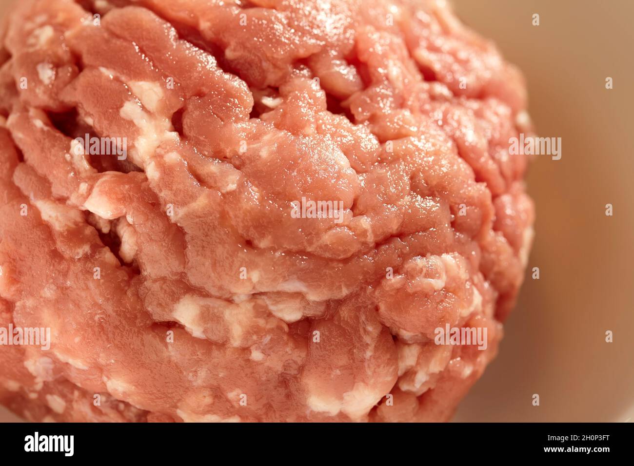 Fresh, raw ground pork, called mince in some places. Stock Photo