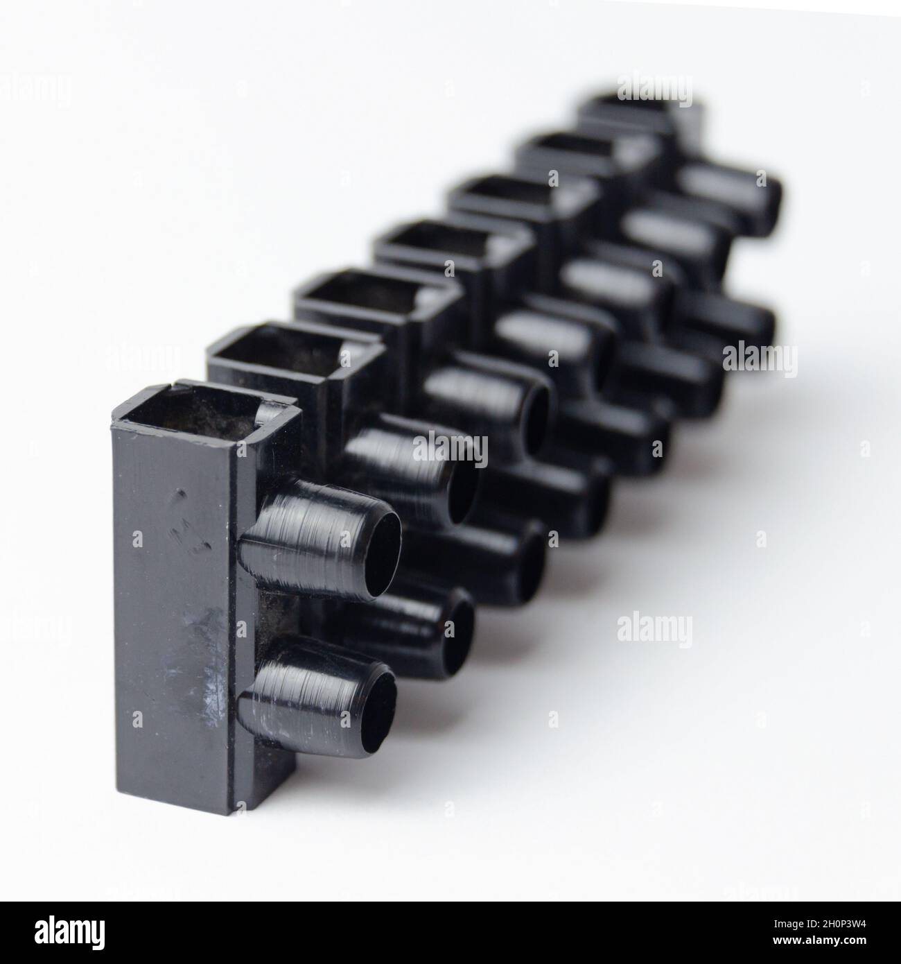 Terminal strips  wire protection clamp Stock Photo