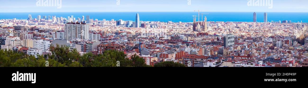panoramic view of Barcelona Stock Photo