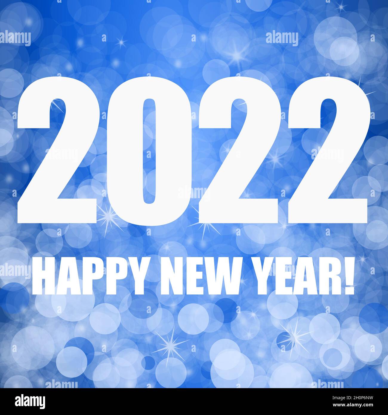 Happy New Year 22 Greeting Card Illustration With Snowflakes On Blue Background Stock Photo Alamy