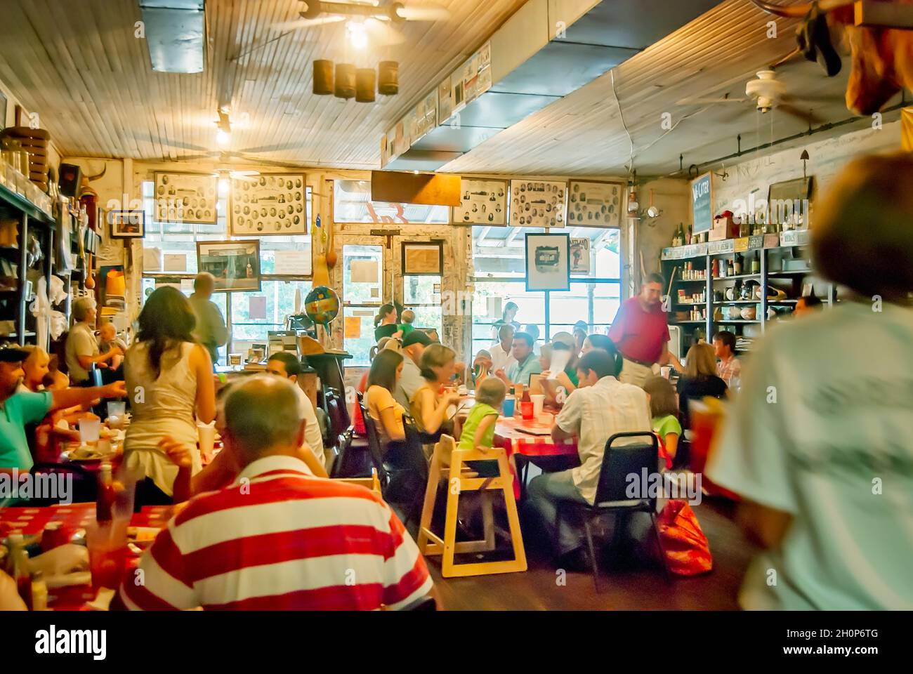 Customers eat at Taylor Grocery, July 31, 2011, in Taylor, Mississippi. Taylor Grocery was founded more than a century ago. Stock Photo