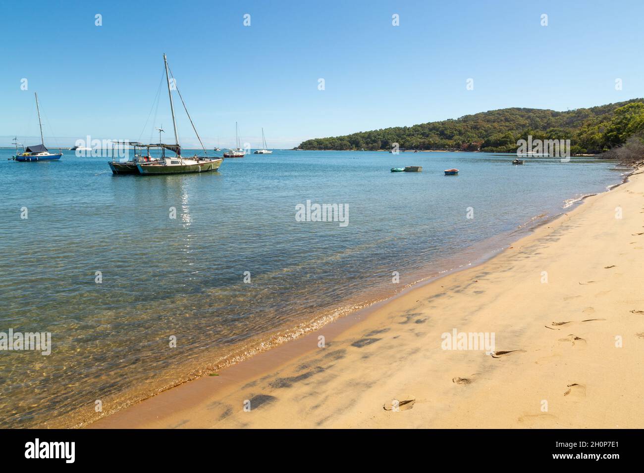 Boats at anchor at Round Hill Creek, Seventeen Seventy, Queensland, Australia. Stock Photo