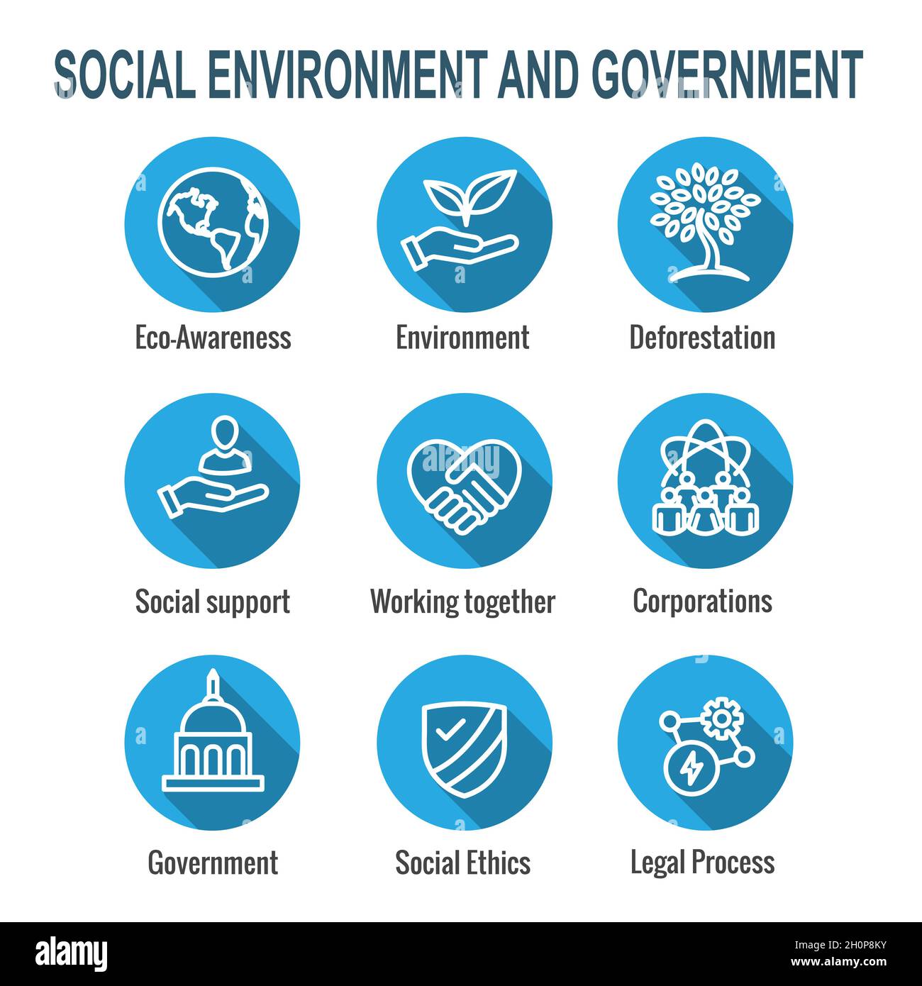 Environment or Environmental and Social Government with Governance Icon ...