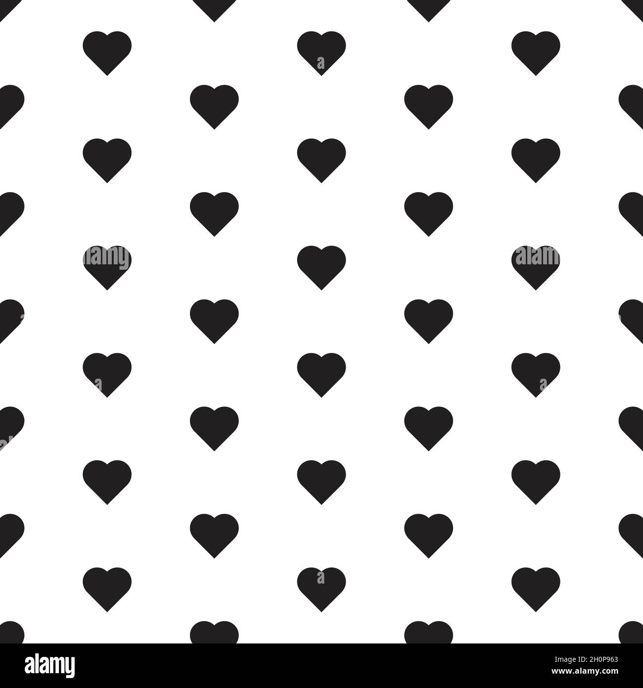 Heart shape pattern vector seamless doodle black and white abstract ...