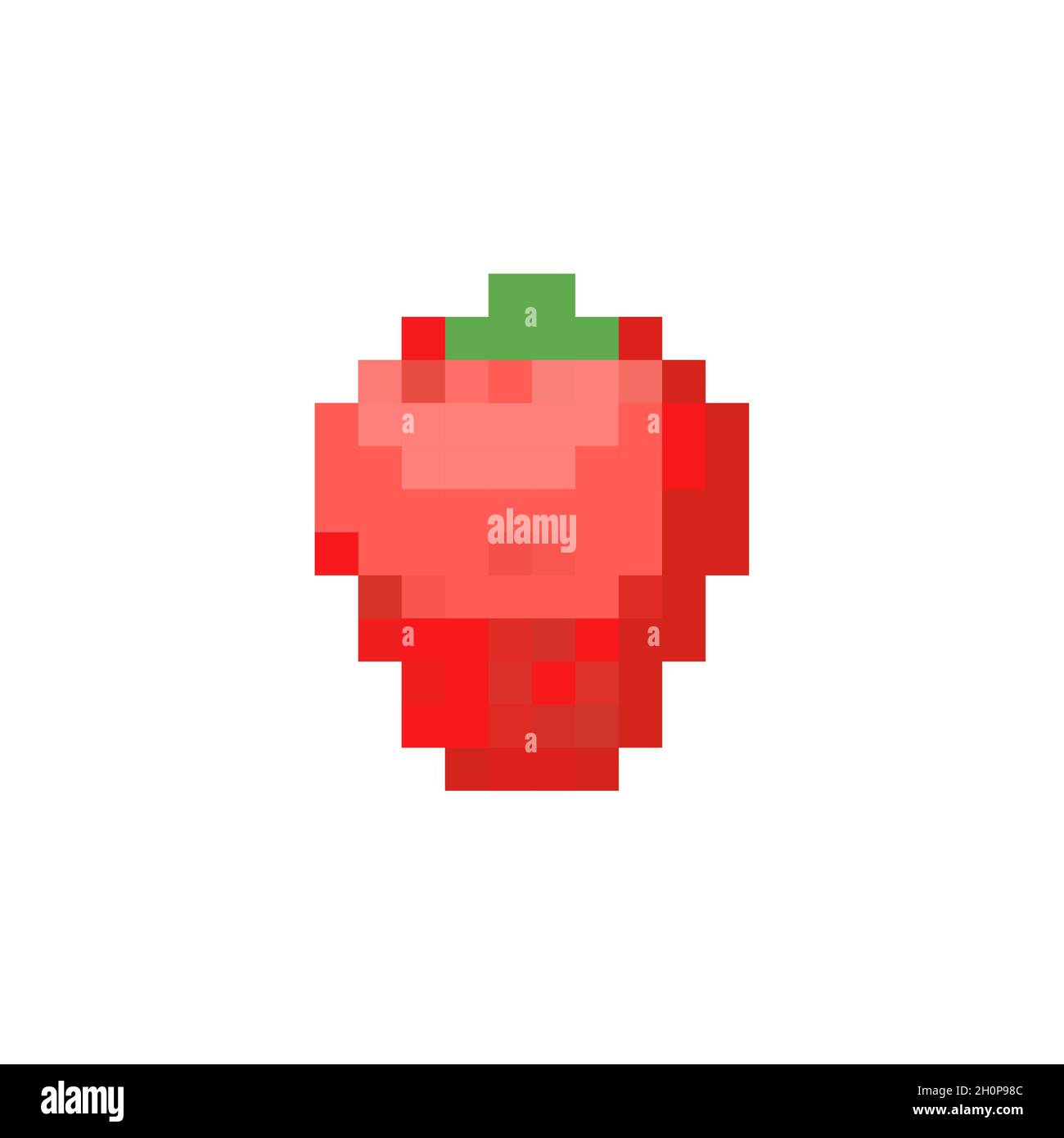 Strawberry pixel art. 8 bit Red Berry pixelated Stock Vector Image ...