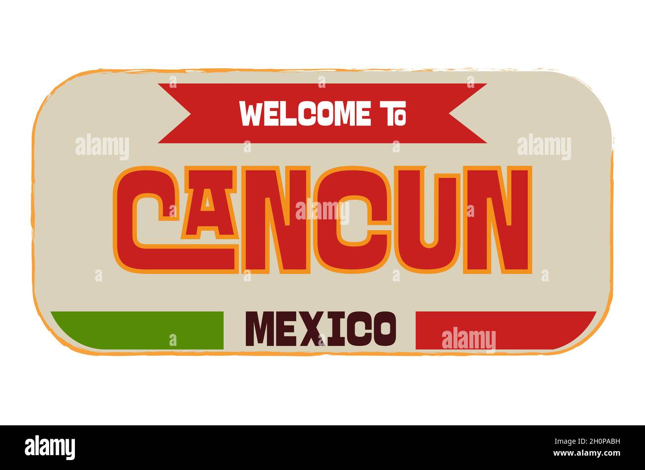 Welcome to Cancun Mexico Vector Illustration on a white background Stock Vector