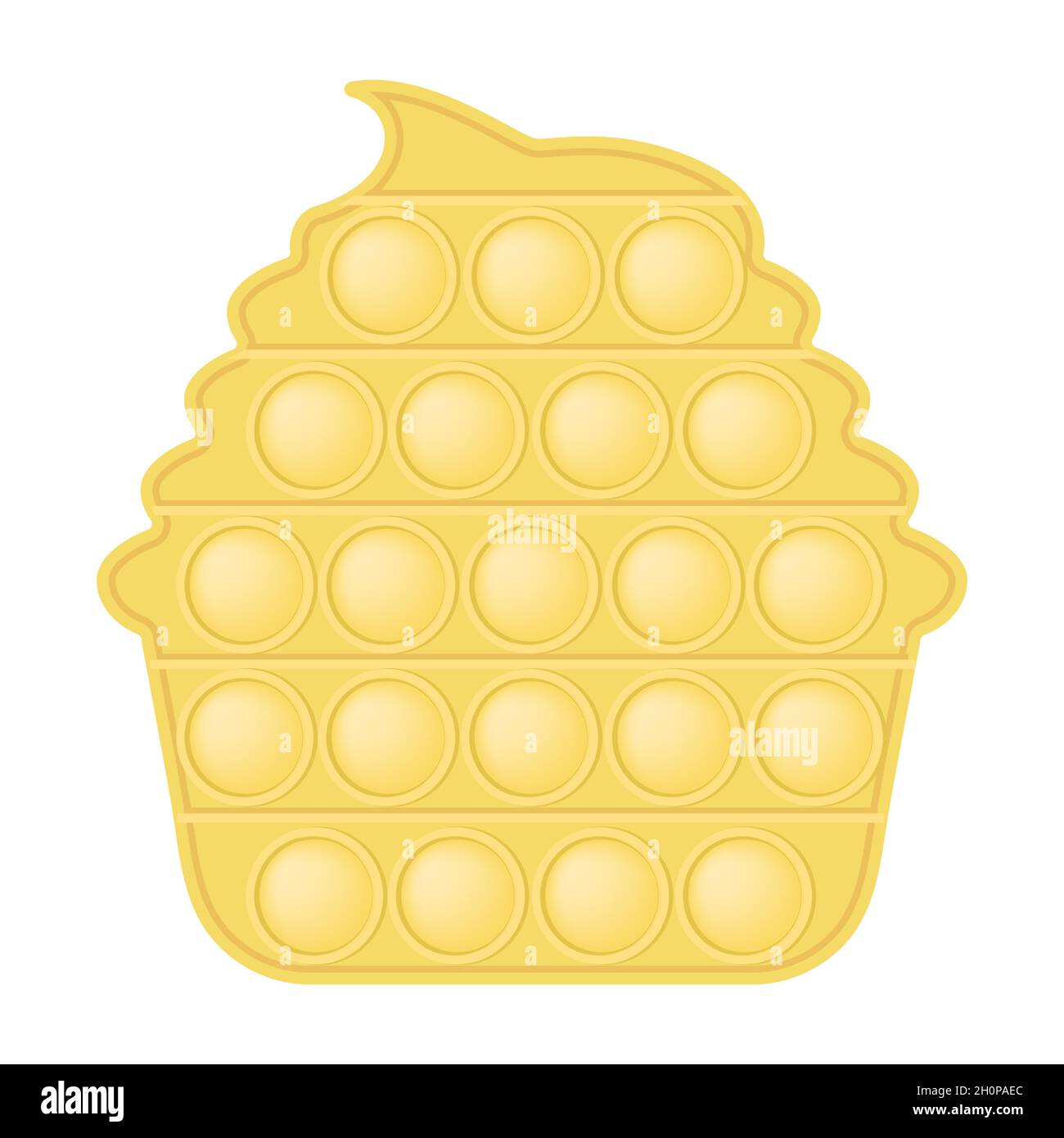 Pop it a fashionable silicon toy yellow cake for fidgets. Addictive cupcake  toy in pastel colors. Bubble sensory developing popit muffin for kids. Vec  Stock Vector Image & Art - Alamy