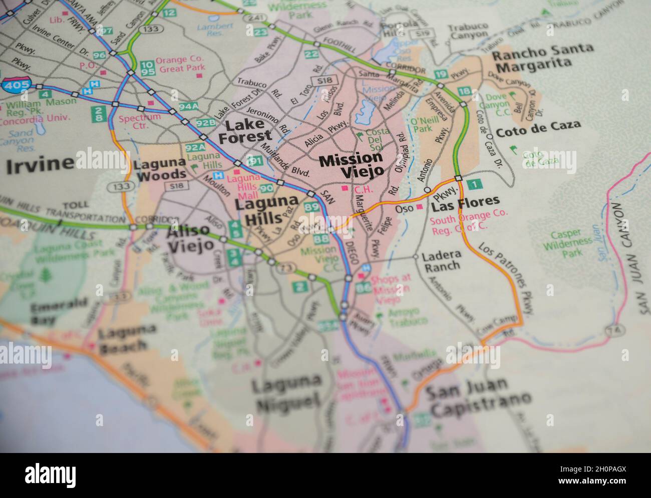 Map of city of Mission Viejo, CA Stock Photo Alamy
