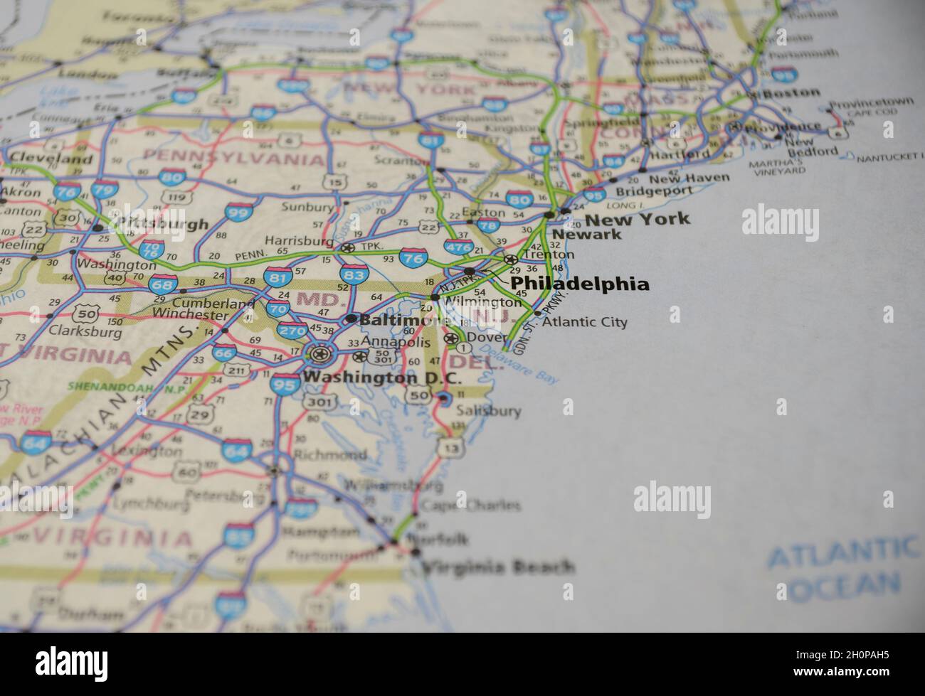 Philadelphia road map hi res stock - Map Of City Of Philadelphia Pa 2H0PAH5