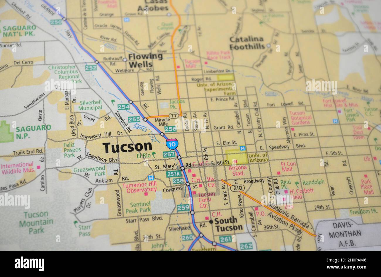 Map of city of Tucson, AZ Stock Photo - Alamy