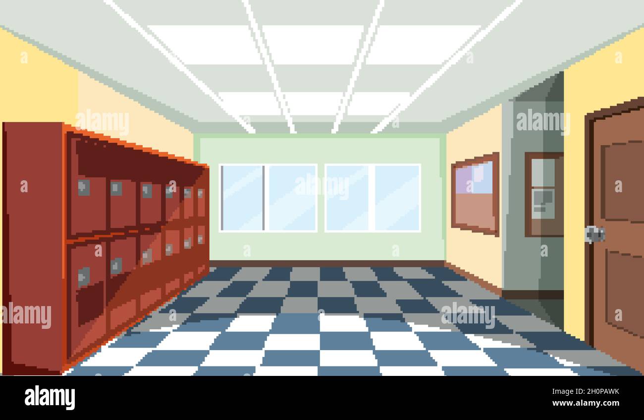 Interior of a school locker room illustration Stock Vector Image & Art ...