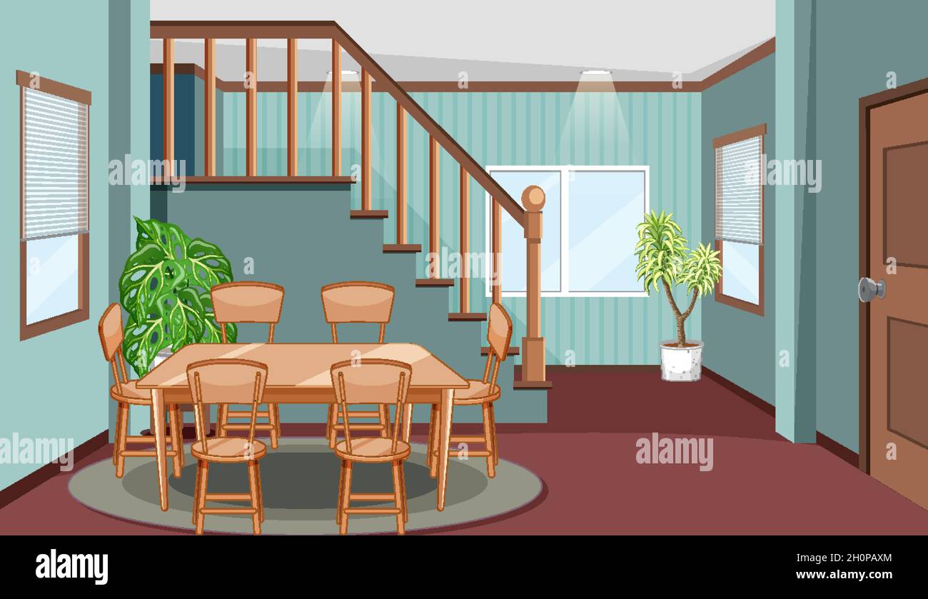 Living room interior design with furnitures illustration Stock Vector ...