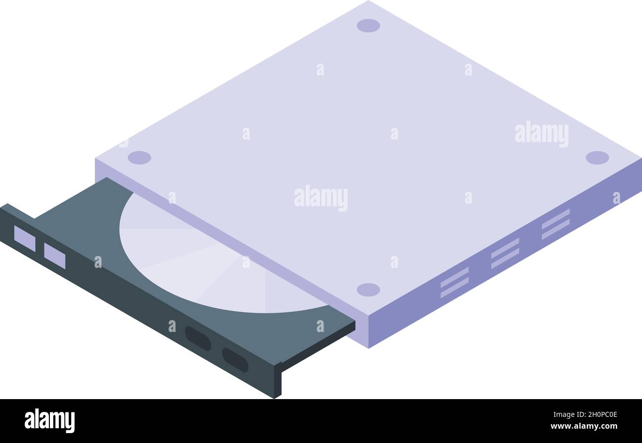 Fix laptop dvd drive icon isometric vector. Repair computer. Mobile