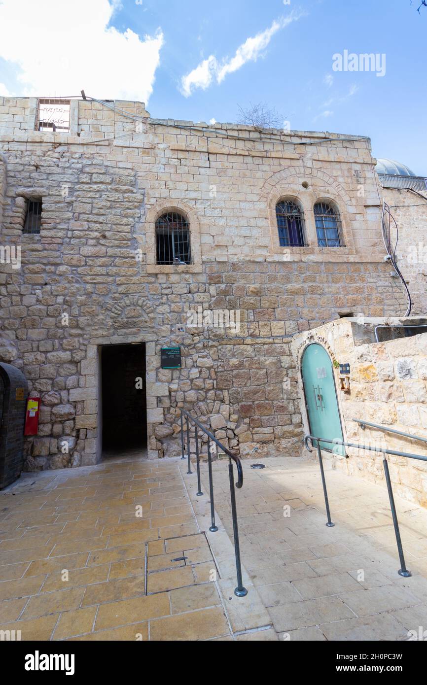 jerusalem-israel. 13-10-2021. The entrance to the famous Holy Tomb of David complex, in the Jewish Quarter of the Old City of Jerusalem Stock Photo