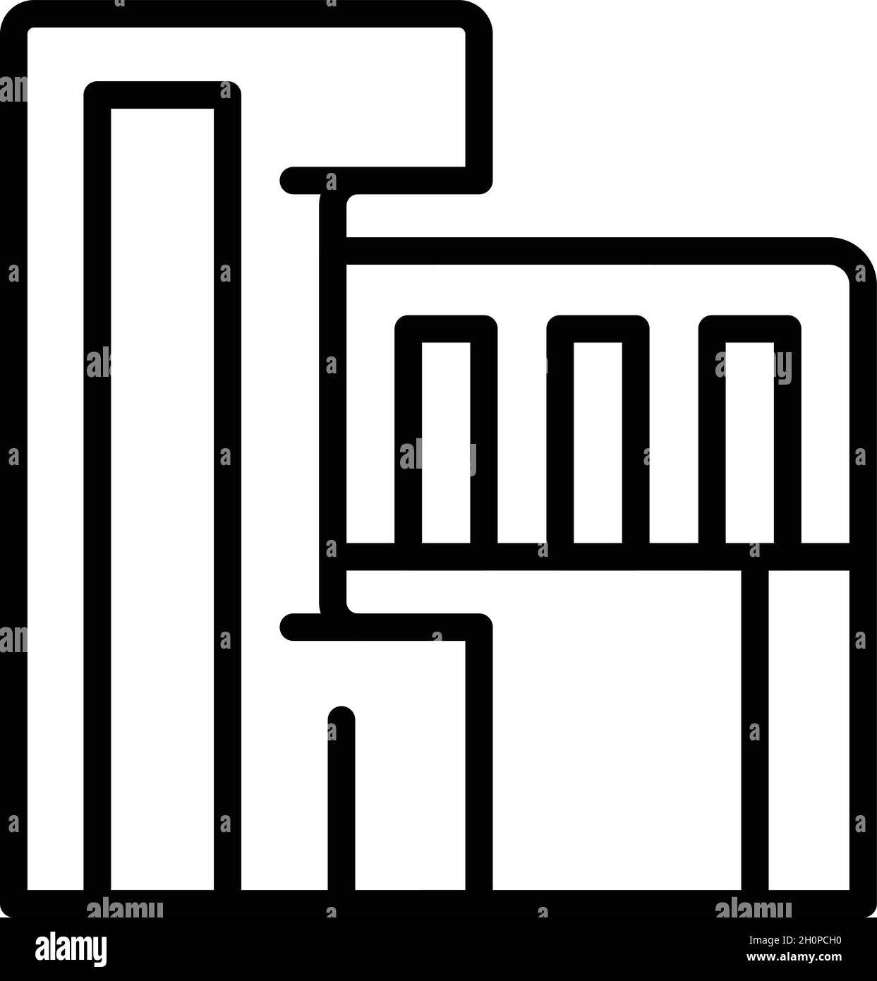 Multistory constructor icon outline vector. City block. Apartment ...