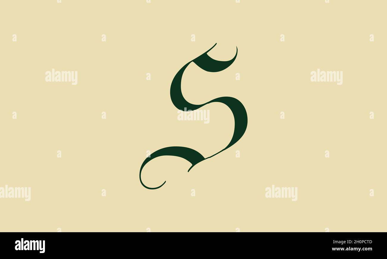 Cursive Letter S Initial Logo Concept, Vector Template. Vector design