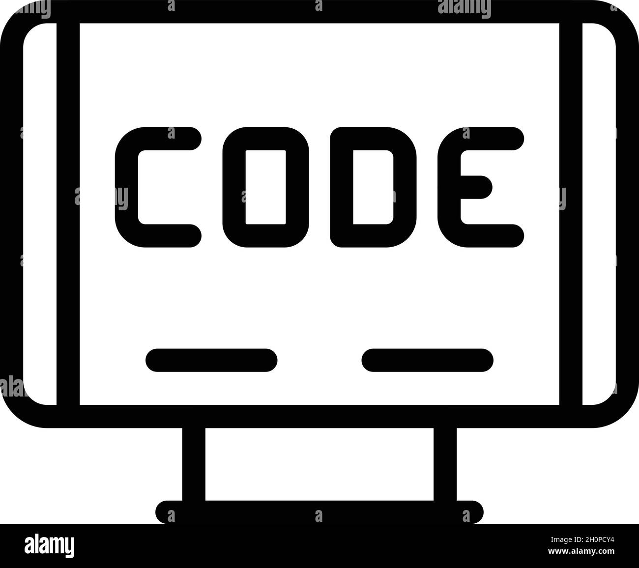 Cnc machine code icon outline vector. Work tool. Laser factory Stock Vector