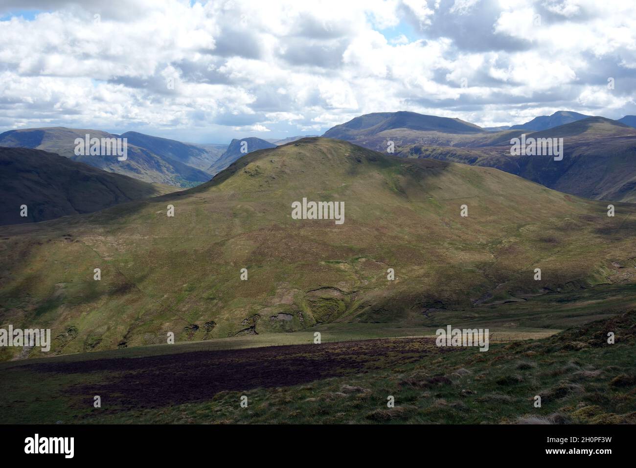 The Wainwright 'Hen Comb' from the Summit of the Birkett 'High Nook' in the Lake District National Park, Cumbria, England, UK. Stock Photo