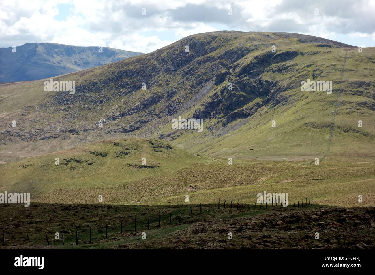 Floutern Cop and the Wainwright 'Great Borne' from near 'Gavel Fell' in the Lake District