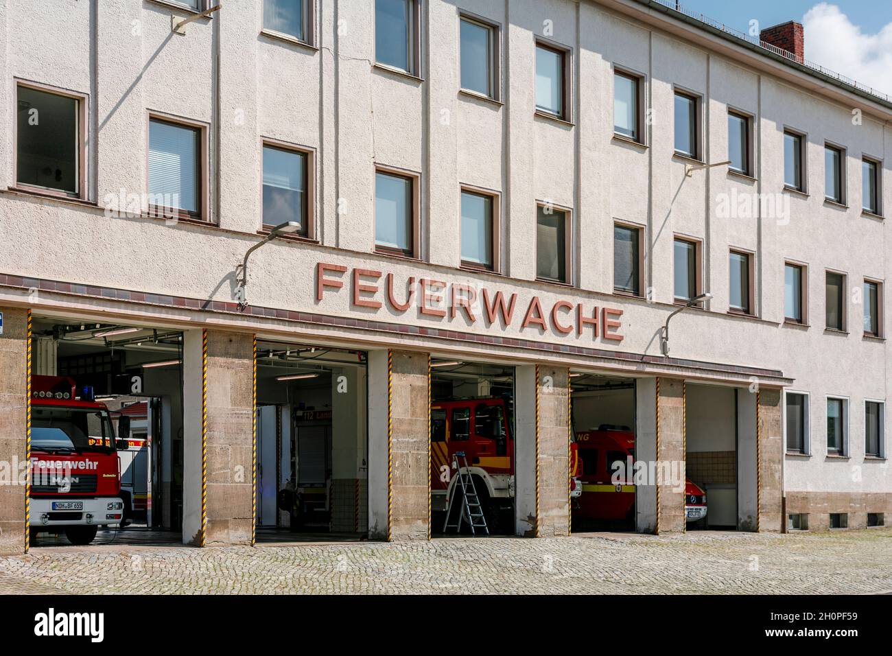 Fire station of the Nordhausen professional fire brigade Stock Photo