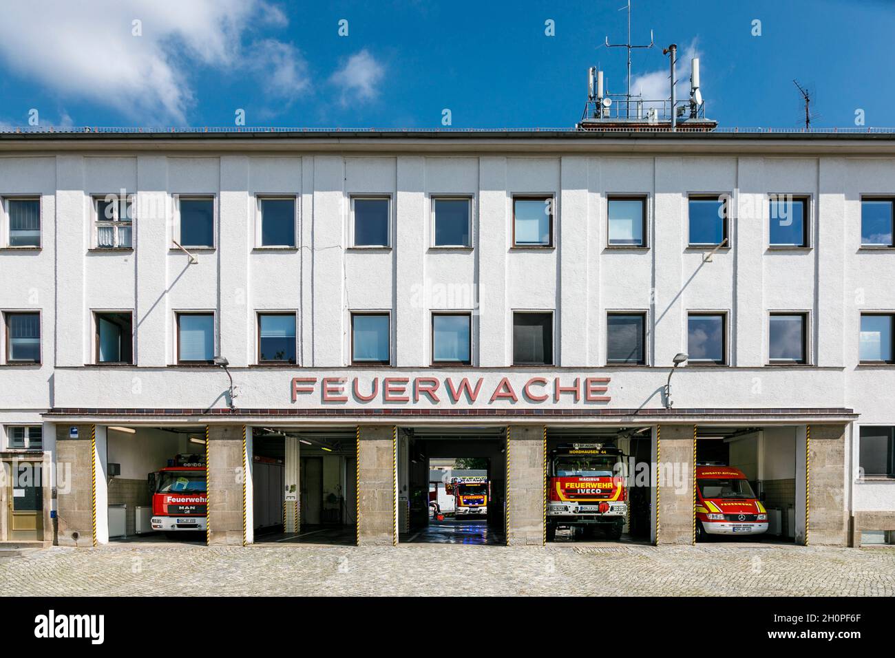 Fire station of the Nordhausen professional fire brigade Stock Photo