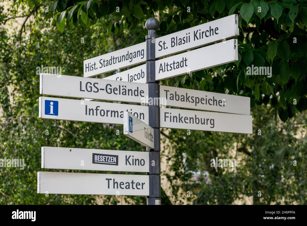 Signpost in Nordhausen Stock Photo