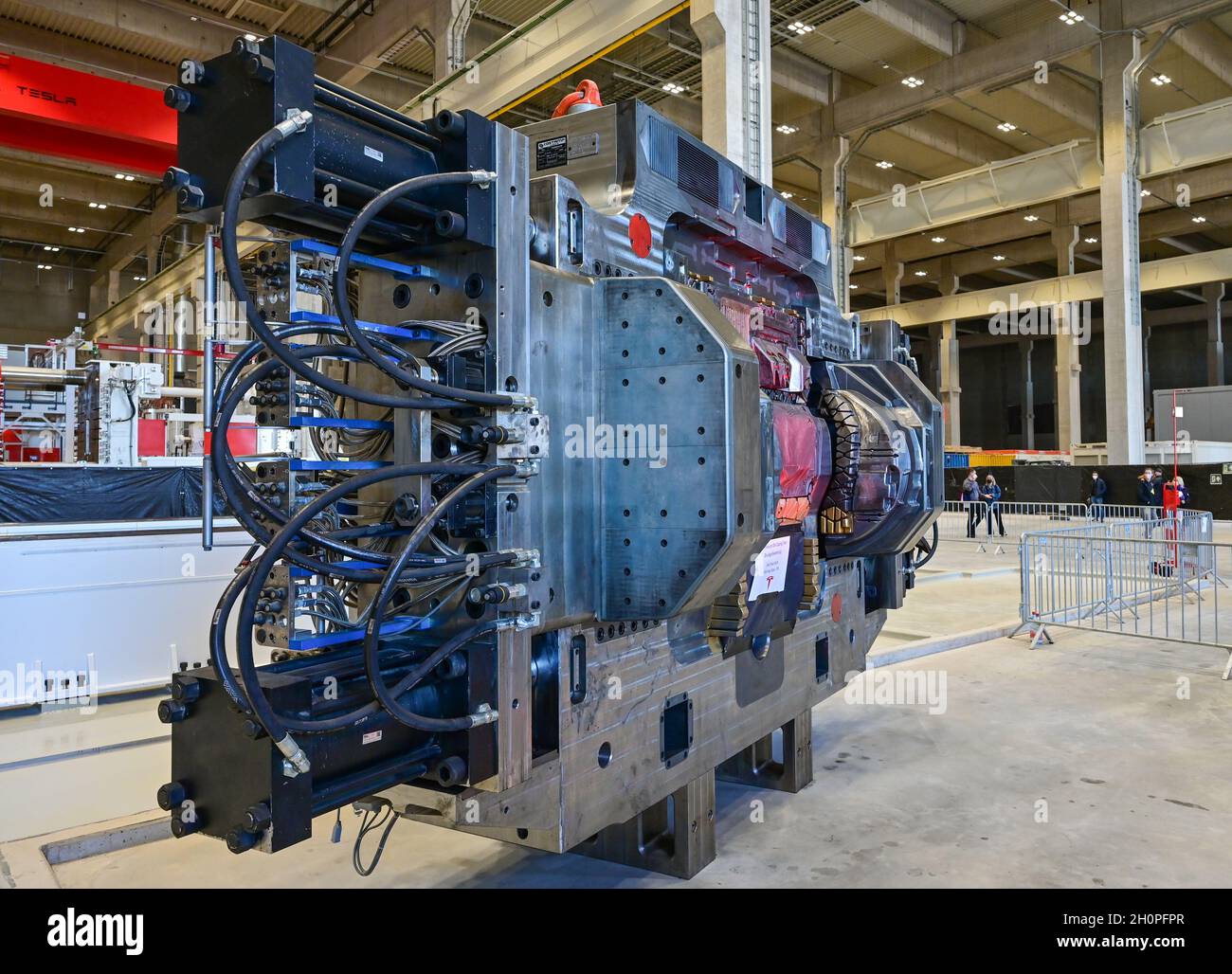 09 October 2021, Brandenburg, Grünheide A diecasting tool for the