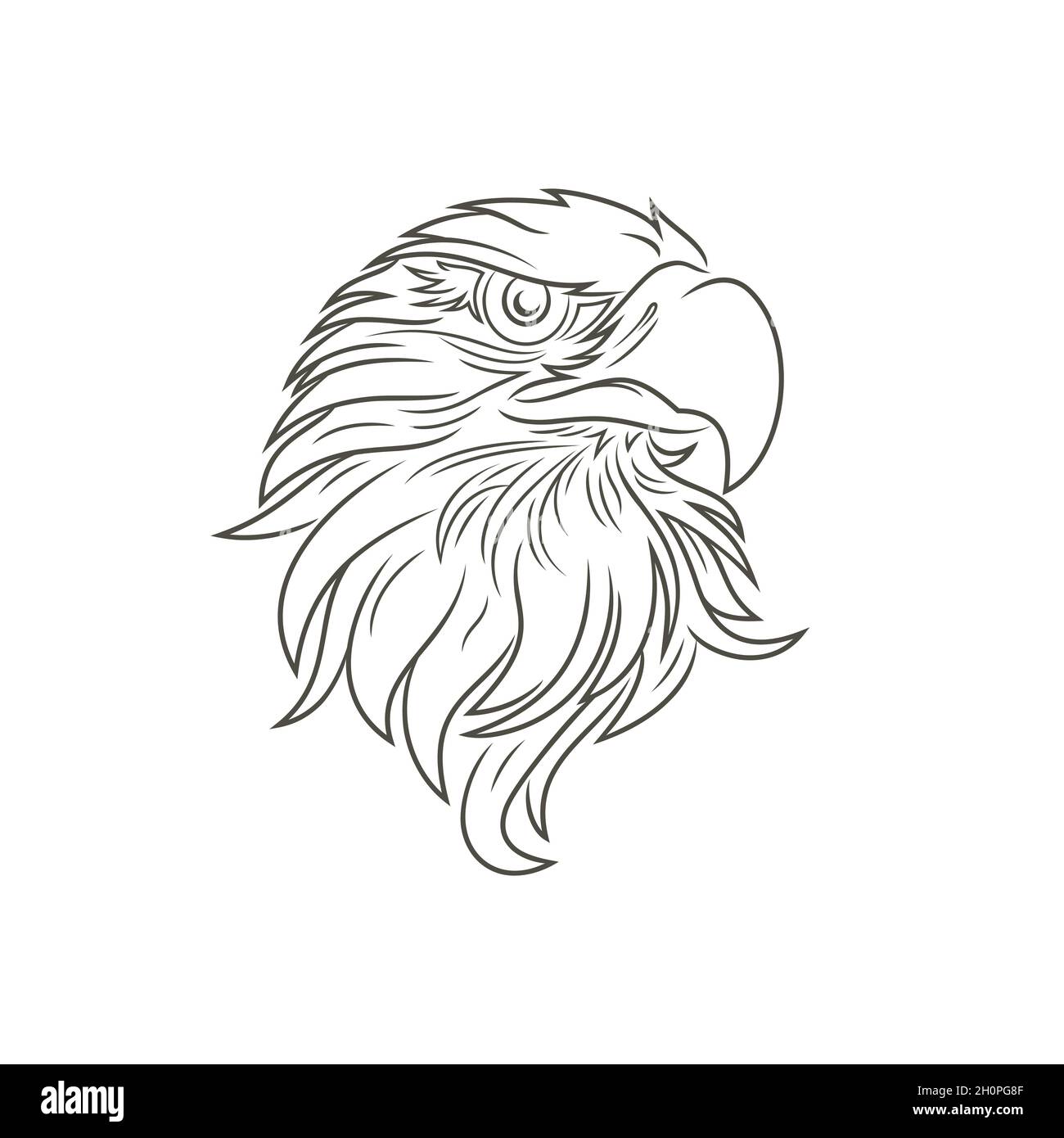 Eagle head vector image. Head of eagle vector logo mascot Stock Vector