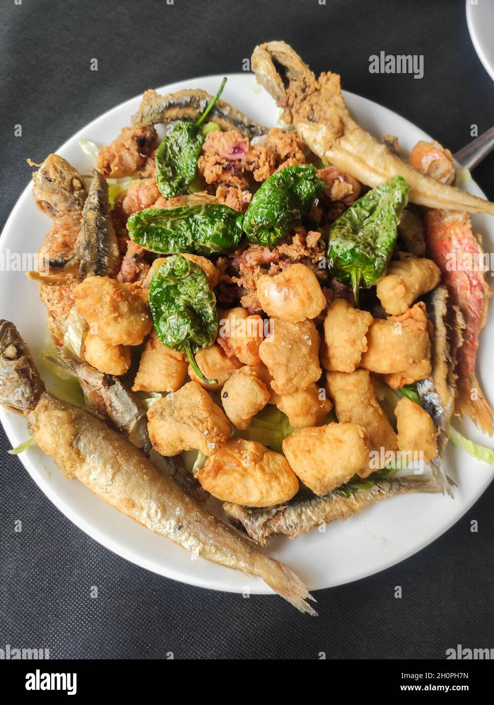 Delicious marinated fried fish , typical andalusian food.Spanish tapas