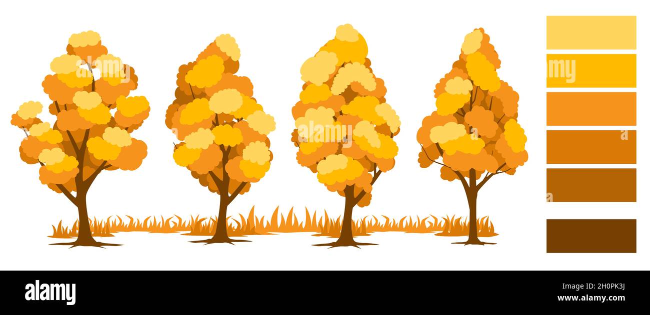 Autumn. Trees set Stock Vector
