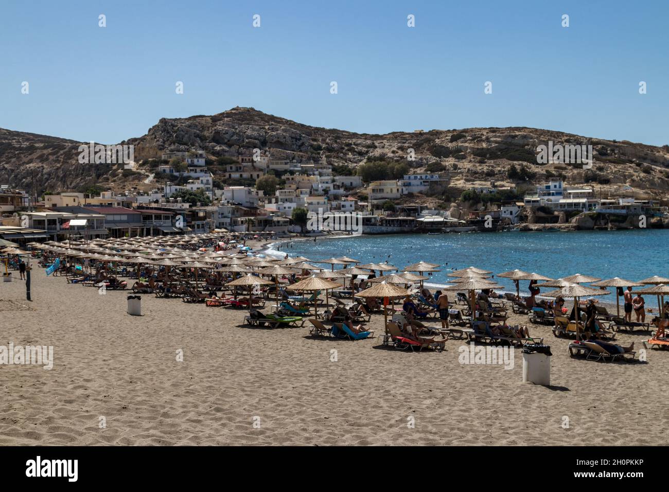 Matala Beach Stock Photo