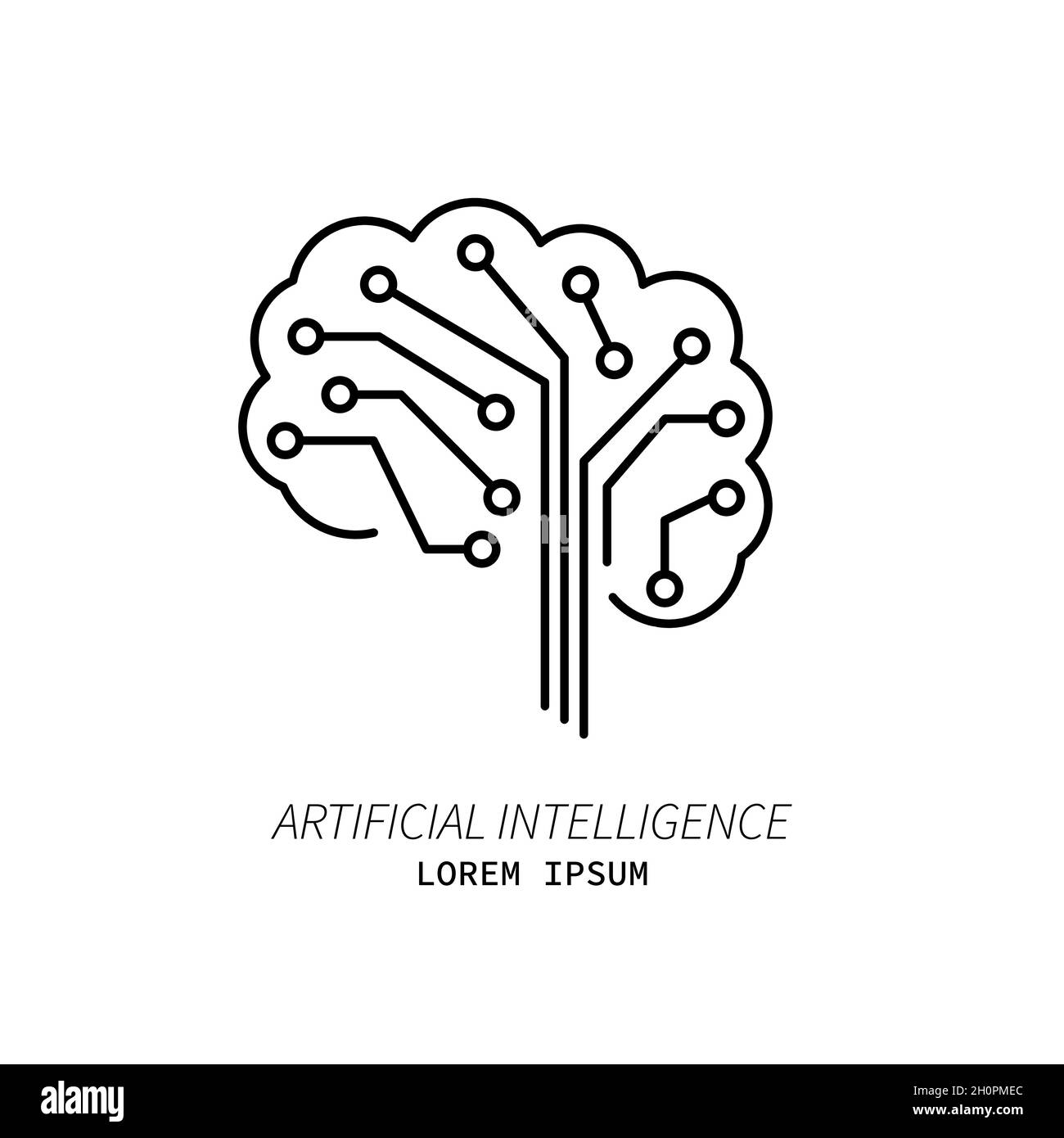 Artificial intelligence and machine learning line icon Stock Vector ...