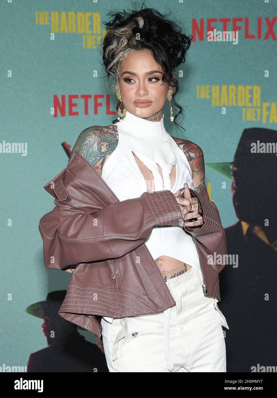 Los Angeles, USA. 13th Oct, 2021. Kehlani arrives at THE HARDER THEY FALL Los Angeles Special Screening held at The Shrine in Los Angeles, CA on Wednesday, ?Octoberber 13, 2021. (Photo By Sthanlee B. Mirador/Sipa USA) Credit: Sipa USA/Alamy Live News Stock Photo