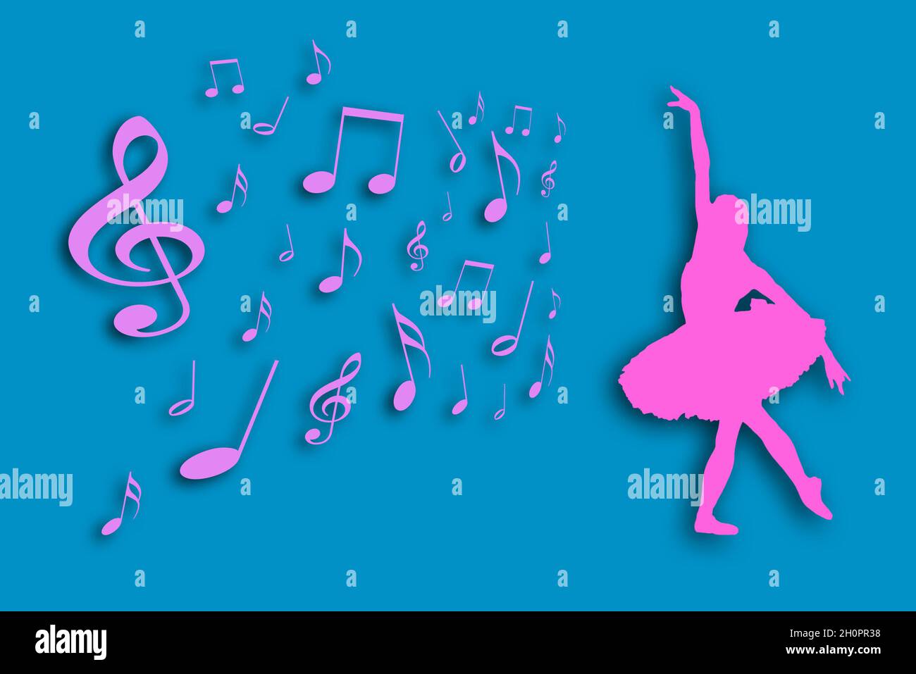 pink ballerina silhouette illustration Stock Photo Alamy