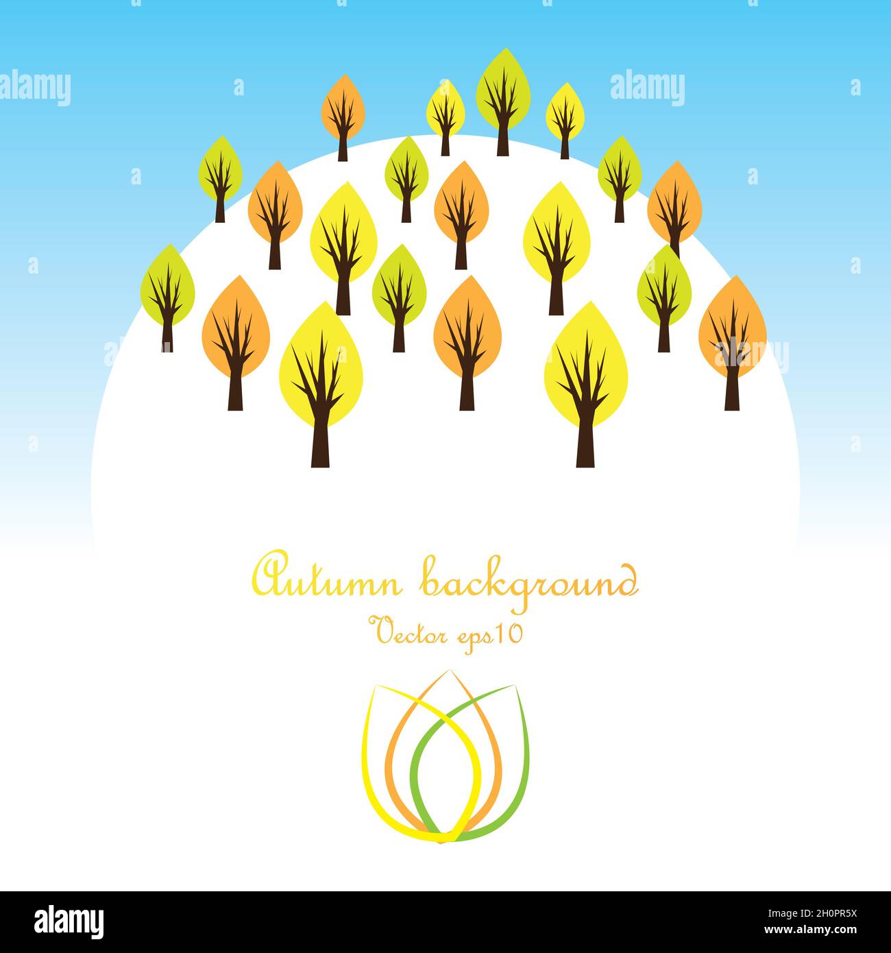 Autumn background with trees and falling leaves Stock Vector Image ...