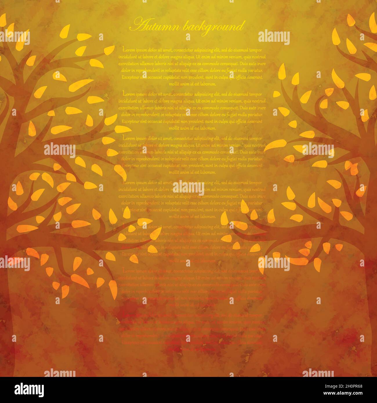 Autumn background with trees and falling leaves Stock Vector Image ...