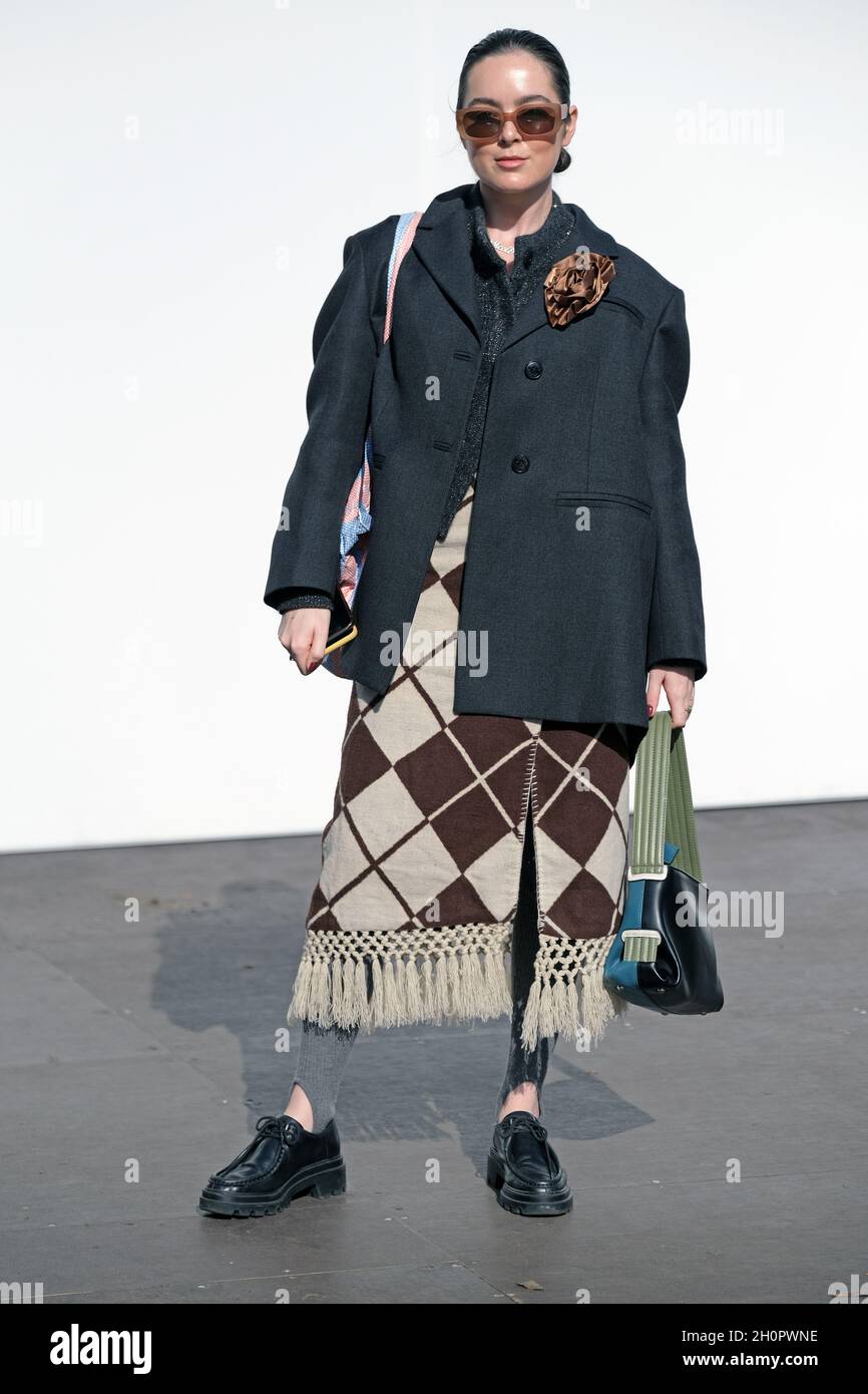 Street style fashion on day 1 of the Frieze Art Fair, in Regents Park ...