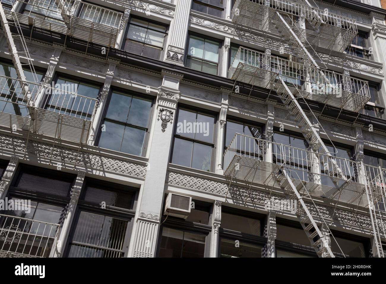 A fire escape of an apartment building in New York city Stock Photo - Alamy