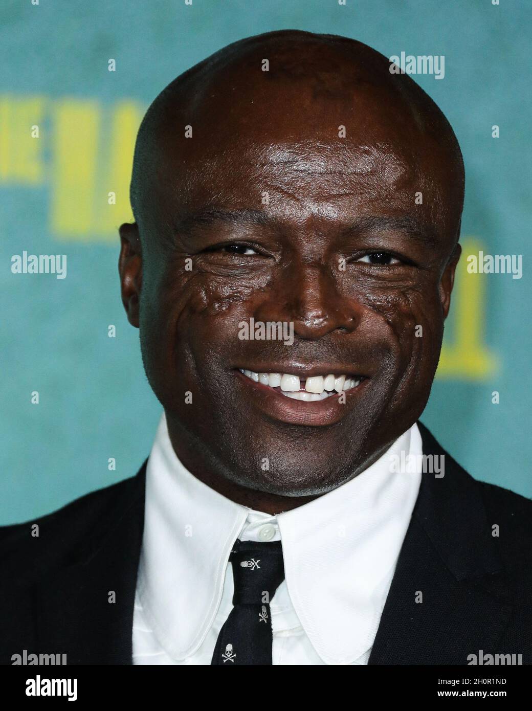 LOS ANGELES, CALIFORNIA, USA - OCTOBER 13: Singer-songwriter Seal (Henry Olusegun Adeola Samuel) arrives at the Los Angeles Premiere Of Netflix's 'The Harder They Fall' held at the Shrine Auditorium and Expo Hall on October 13, 2021 in Los Angeles, California, United States. (Photo by Xavier Collin/Image Press Agency) Stock Photo