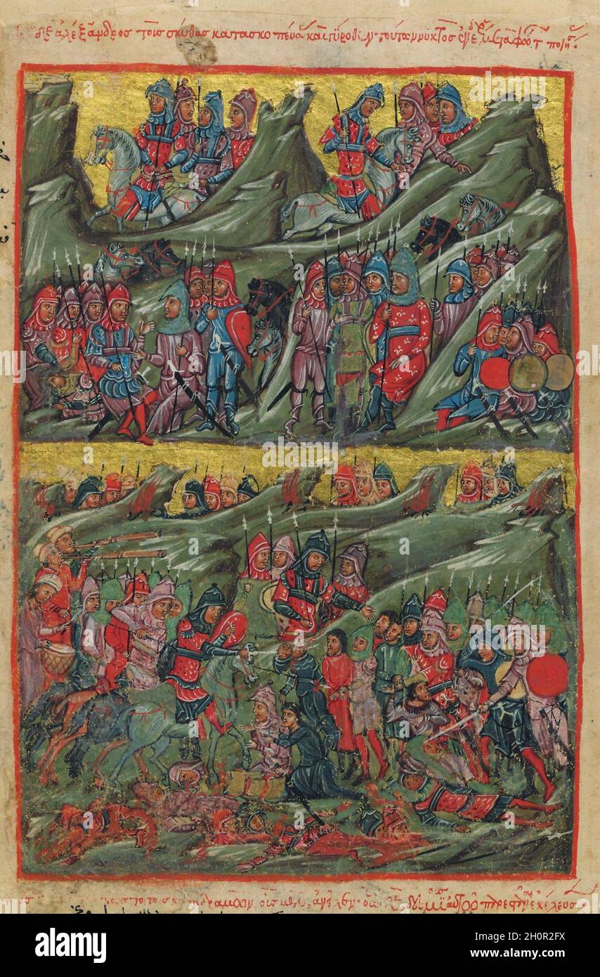 The story of Alexandros PseudoCallisthenes 14th century Stock Photo