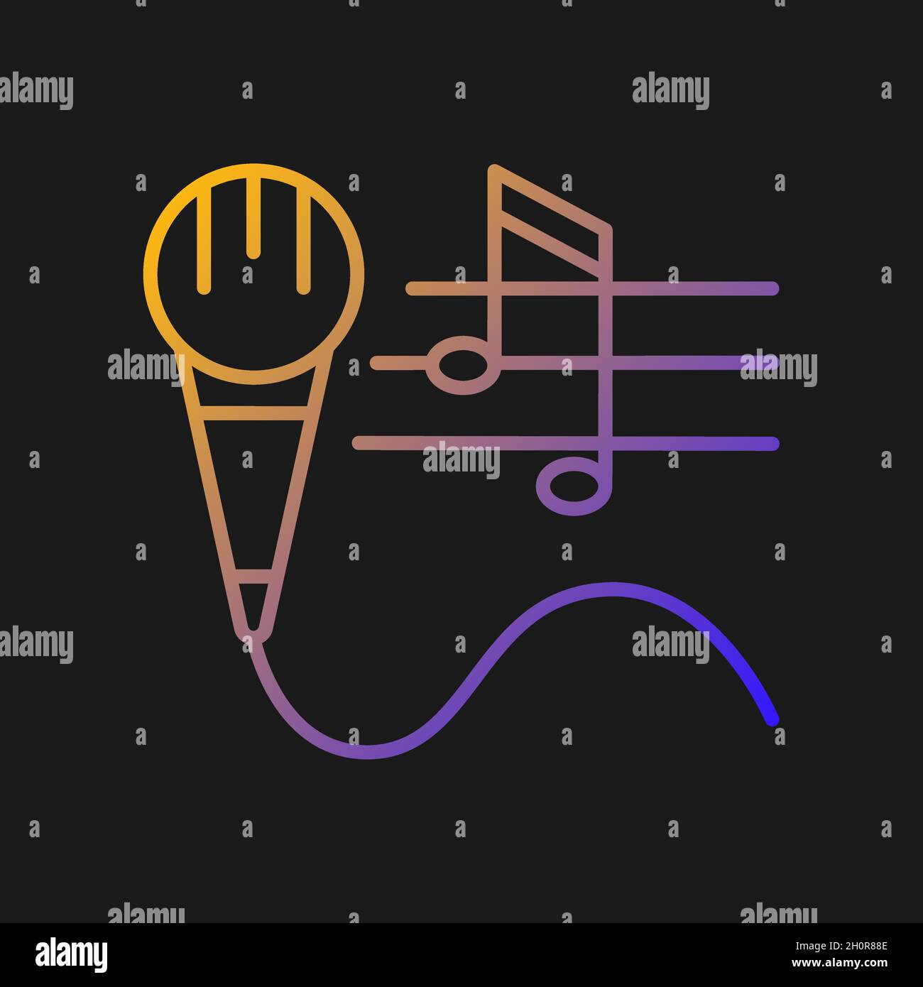 Talent for singing gradient vector icon for dark theme Stock Vector ...