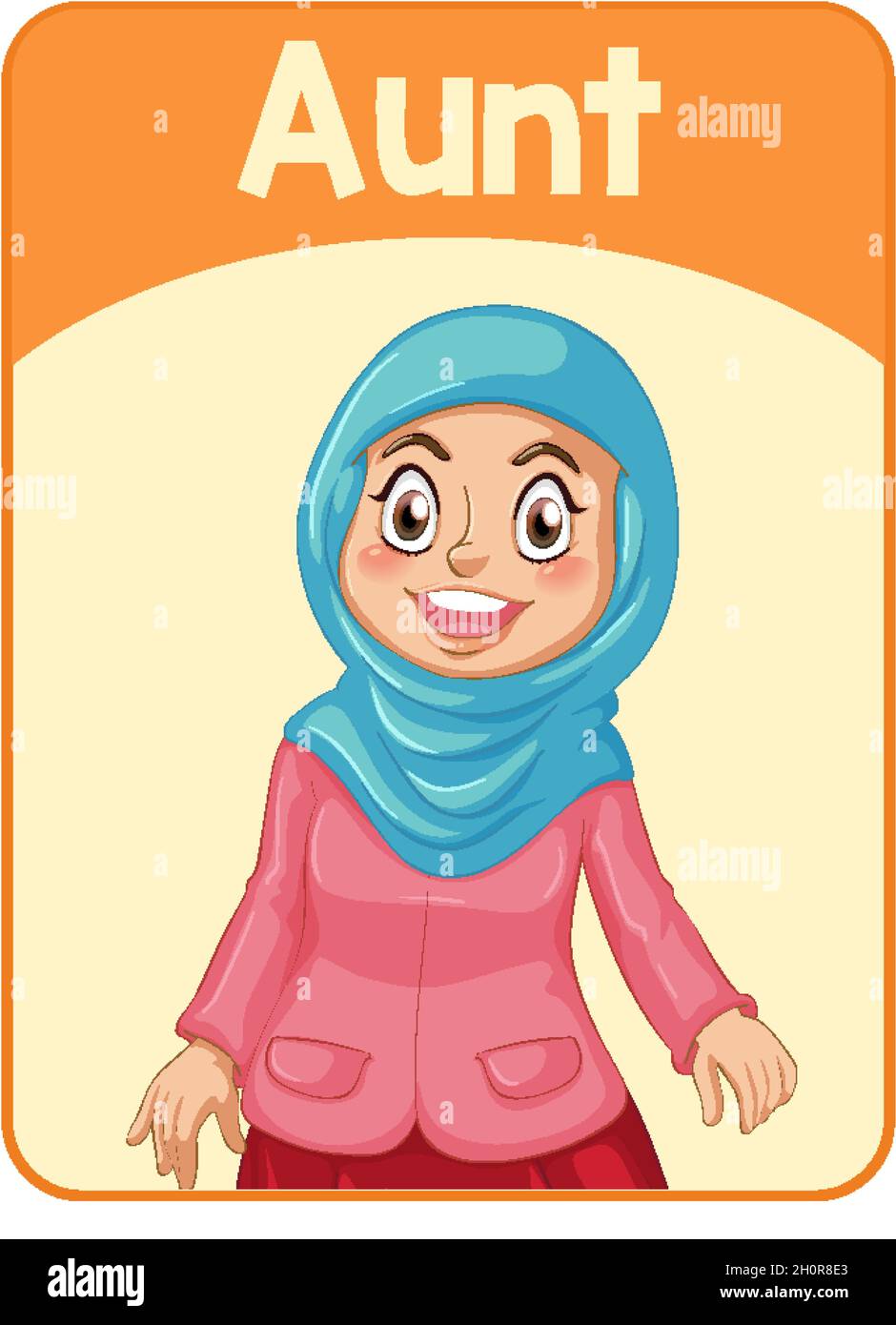 educational-english-word-card-of-aunt-illustration-stock-vector-image