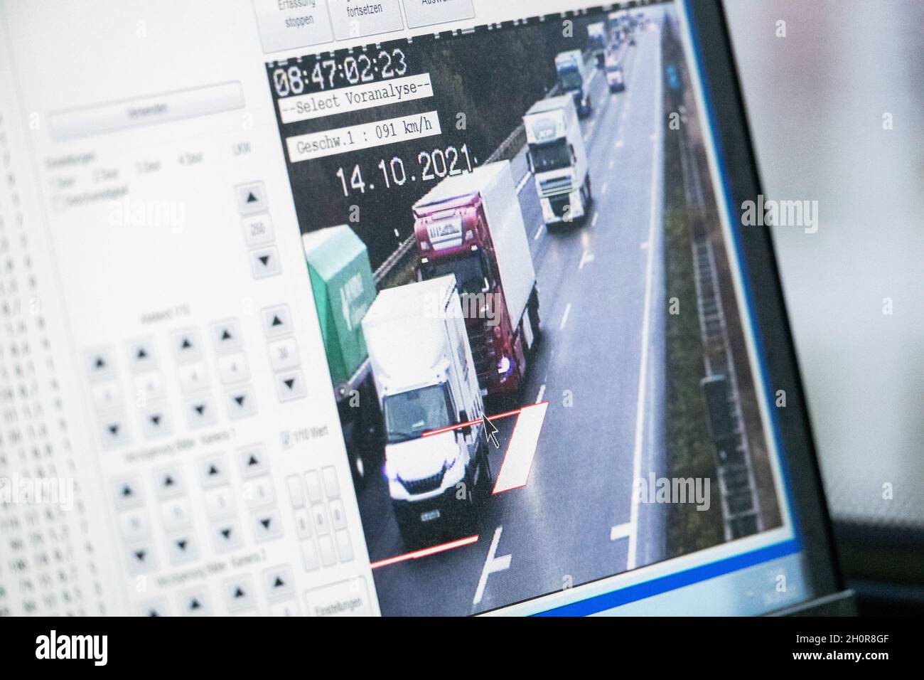 Control police control safety distance truck freight traffic hi-res ...