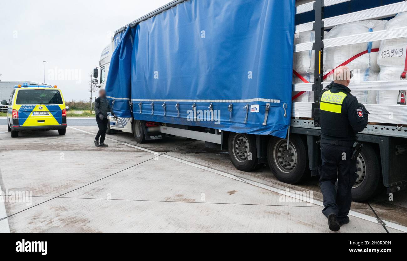 Control police control safety distance truck freight traffic hi-res ...