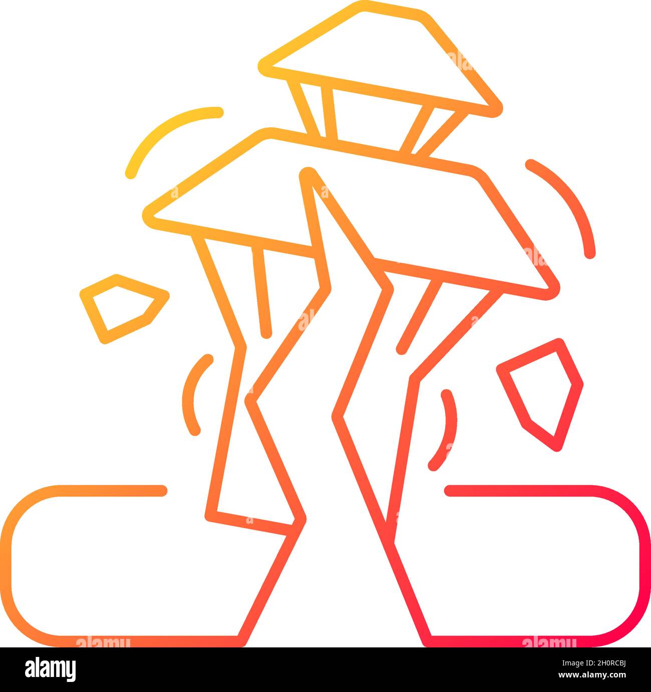 Earthquake in Nepal gradient linear vector icon Stock Vector