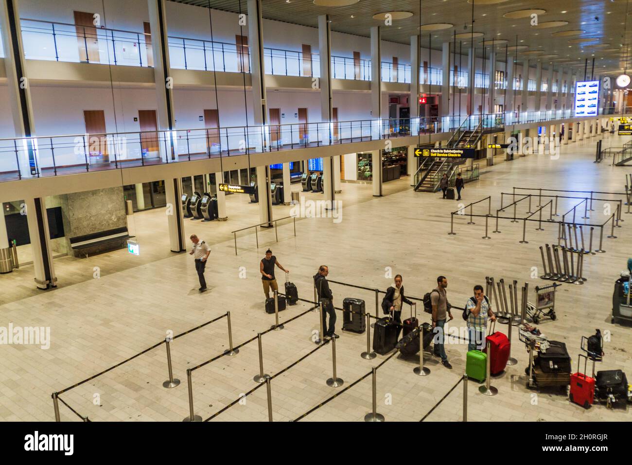 COPENHAGEN, DENMARK - AUGUST 28, 2016 Interior of Copenhagen Airport Stock Photo